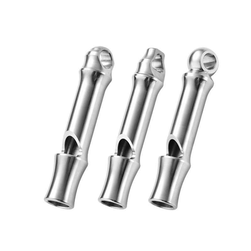 Picture of Creative outdoor mini metal titanium alloy whistle high frequency sound whistle camping lanyard titanium whistle pure titanium survival whistle