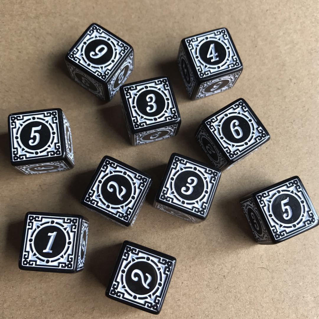 Picture of New pattern dice 6-sided digital personality color game chess accessories dice antique pattern running dice