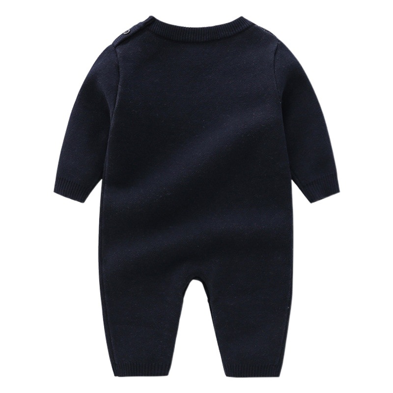 Scandinavian Bear Foreign Trade Children's Clothing Infant Knitted Jumpsuit Boy Baby Autumn Clothing Autumn and Winter Outerwear Woolen Harness