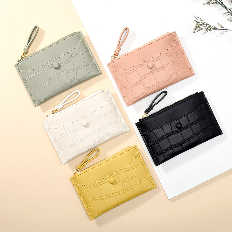 Picture of New Style Simple Short Women's Coin Purse Zipper Coin Bag Mini Ultra-thin Multi-card Handheld Fashion Card Bag Trendy