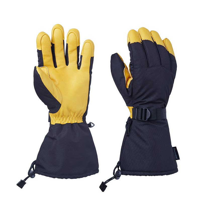 Picture of Outdoor Ski Gloves Winter Sports Five-Finger Windproof Finger Snow Shoveling Running Mountaineering Warm Gloves Long Braised Gloves