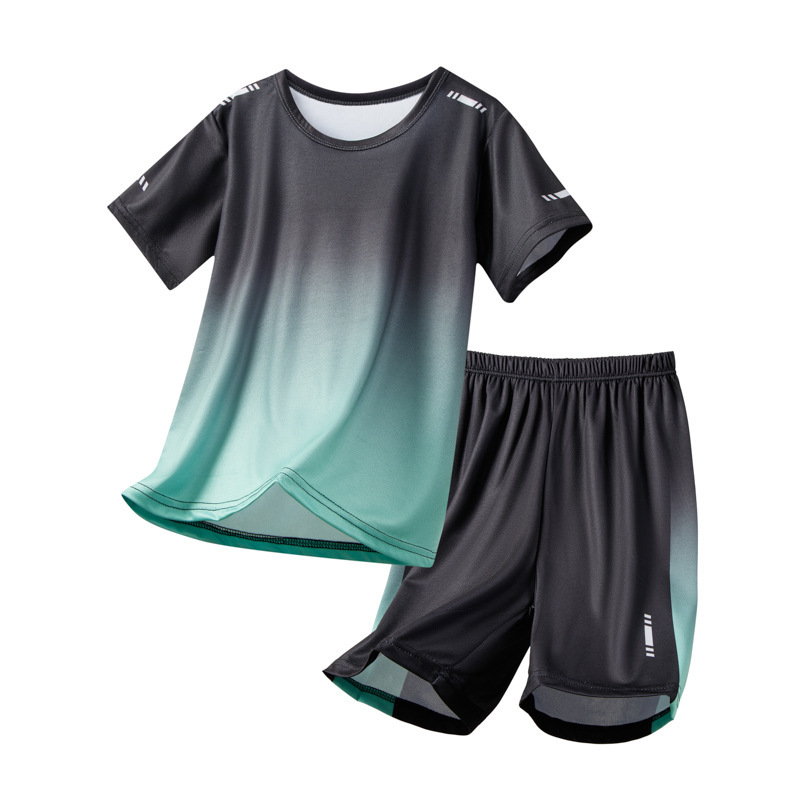 Picture of 25 Summer Kidsren's Quick-Drying Short-Sleeved Suits for Older Kidsren, Sportswear, Teenagers, Junior High School Students, Basketball and Football Uniforms, Family Wear