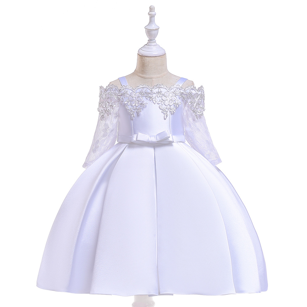 Picture of 2025 New Wedding Dress Tutu Skirt Birthday Party Piano Performance Dress Wedding Dress Girls Dress