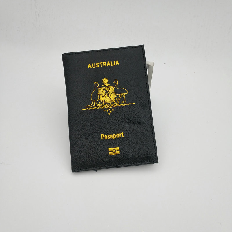 Picture of in stock Multicolor PU Leather Australian ID Holder Passport Holder Bi-Folding Open ID Passport Leather Holder Bag