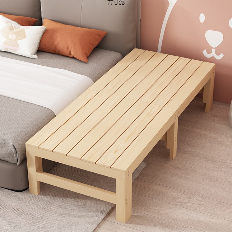 Solid wood patchwork bed children's bed single widened bedside bed with guardrail baby cot splicing queen bed foreign trade wholesale