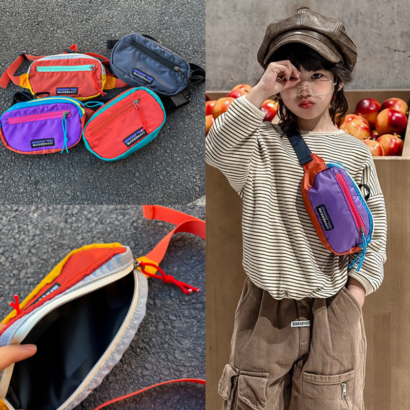 Factory Direct Sales New Male and Female Baby Chest Bag Trendy and Cool Design Crossbody Bag Outdoor Sports Contrasting Color Shoulder Bag