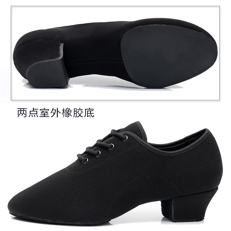 Picture of Female Adult Latin Dance Shoes Teacher's Shoes Oxford Cloth Mid-Heeled Square Dance Shoes Dancing Soft Sole Ballroom Dance Breathable