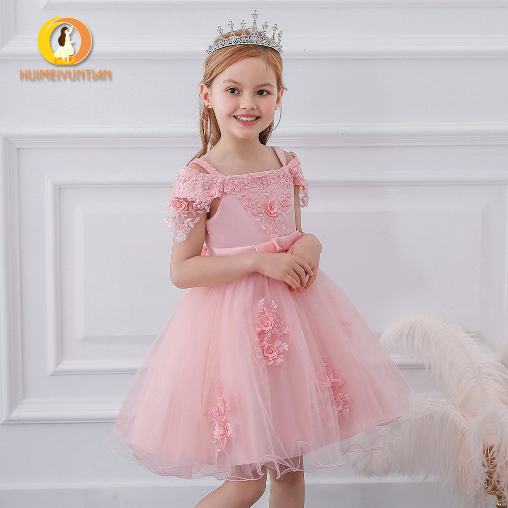 Picture of Factory Wholesale 2025 European and American New Mesh Host Catwalk Performance Princess Dress Flower Girl Girl Dress