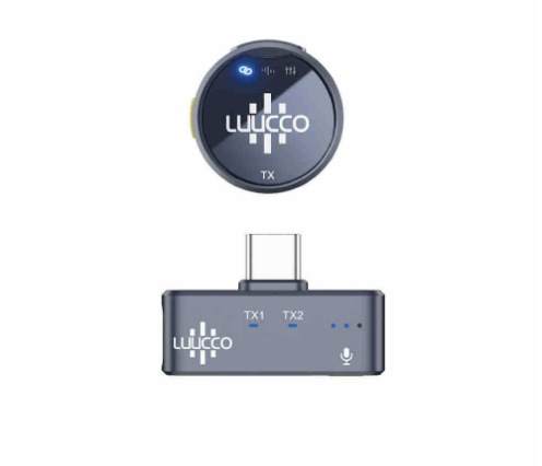 Picture of LUUCCO wireless live broadcast microphone AirWave mini noise reduction radio recording mobile phone camera collar clip