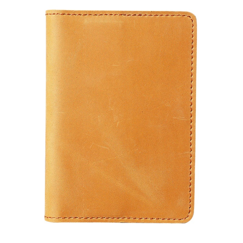 5503 Vintage Genuine Leather Passbook Bag Crazy Horse Leather Multifunctional Multi-Card Wallet ID Bag Ticket Clip Coin Bag