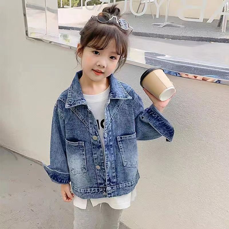 Picture of Girls' Jacket Spring 2023 New Children's Denim Jacket Autumn Toddler Stylish Little Girl Top Versatile Trendy