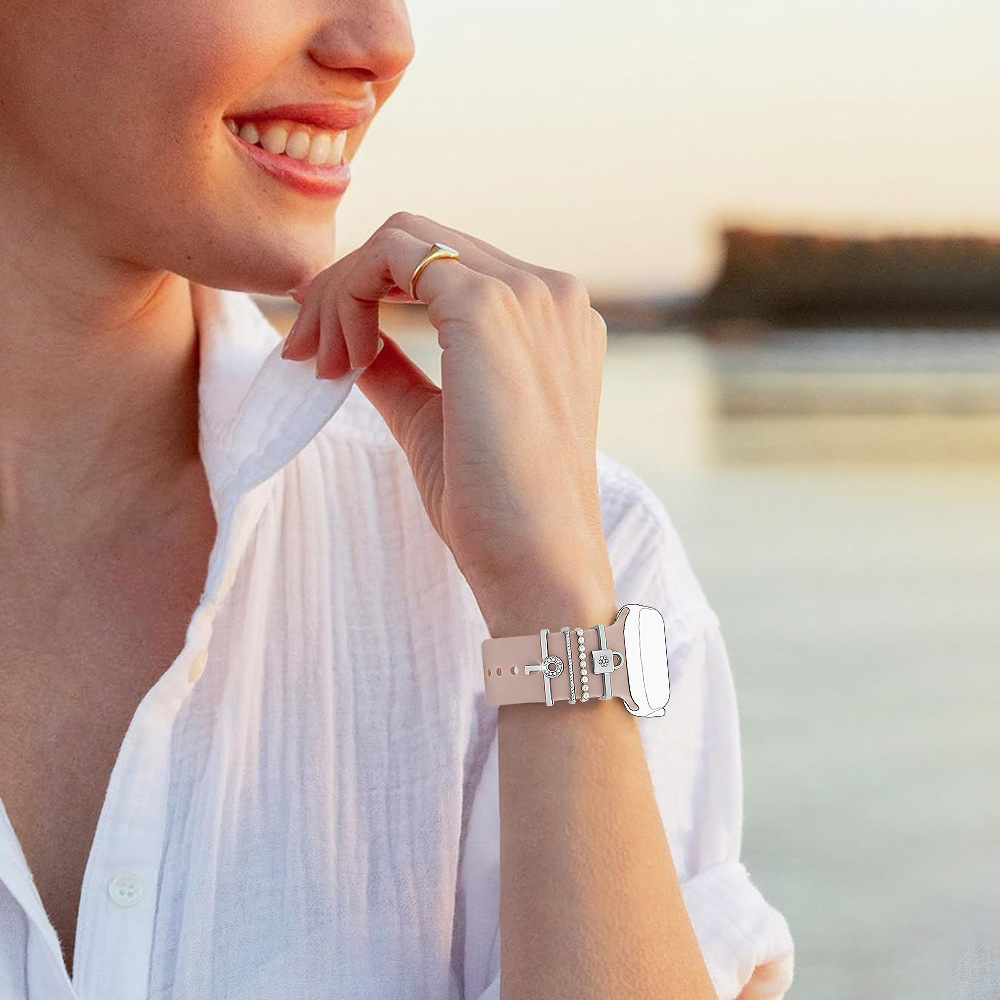 Picture of Applies to Apple Watch Watch Universal Silicone Strap Diamond Key Decoration