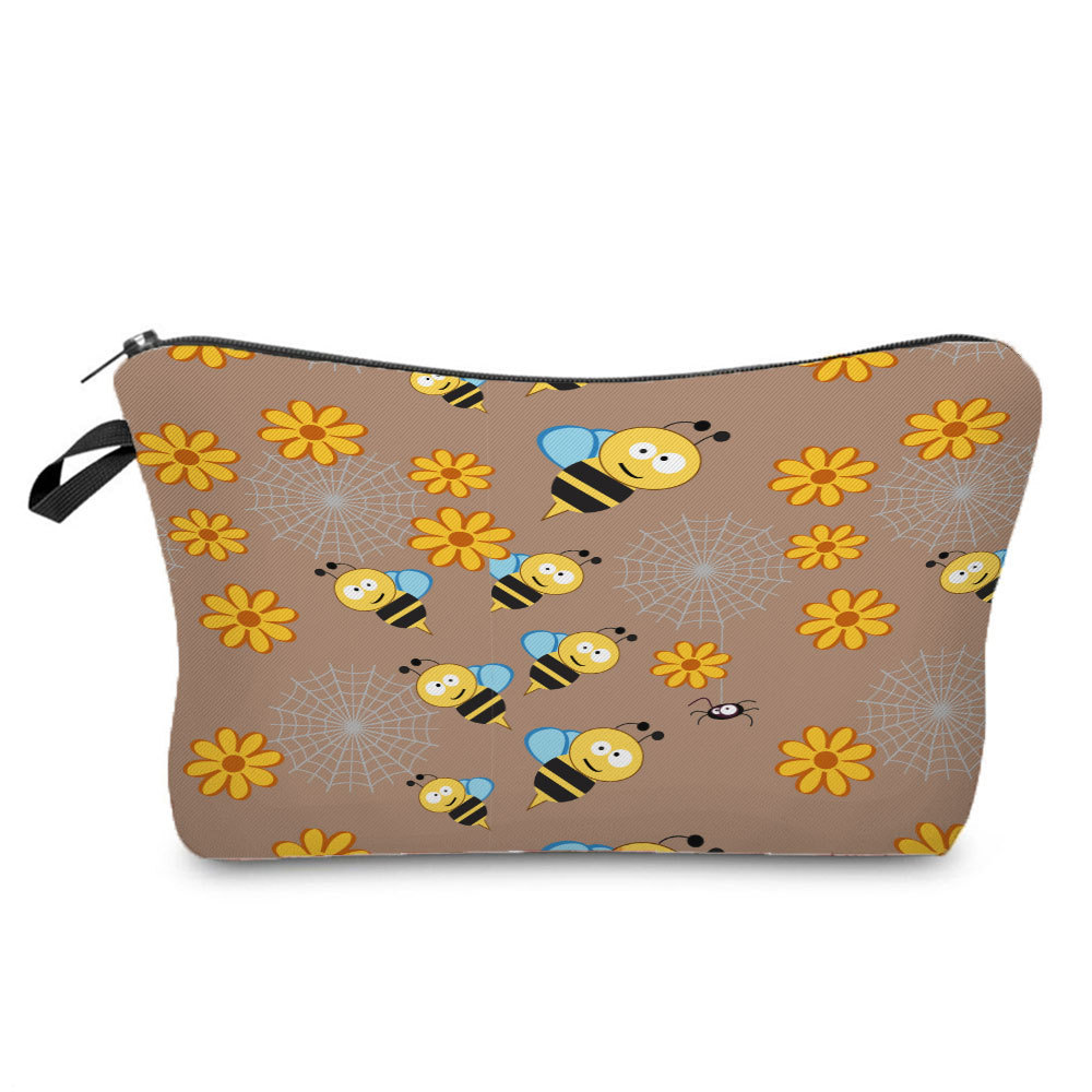 Picture of New arrival cute industrious Bee Printing cosmetic bag dumpling bag lipstick dumpling-shaped bag