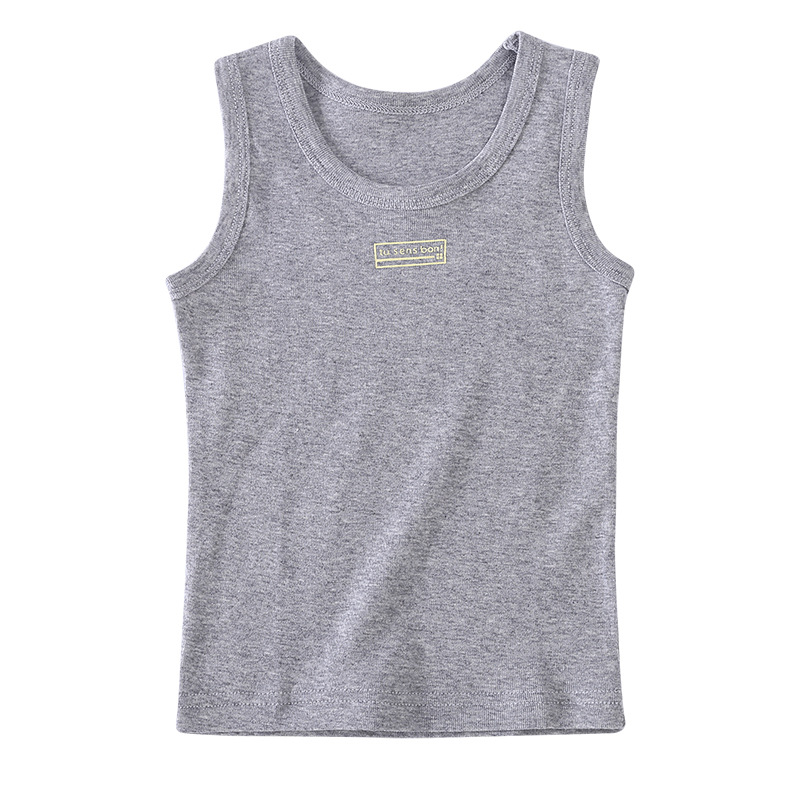 Picture of Summer Kidsren's Ribbed Vest Thin Bottoming Shirt for Small and Medium-Sized Kidsren 100 Cotton Air-Conditioned Clothing 2-Piece Wholesale