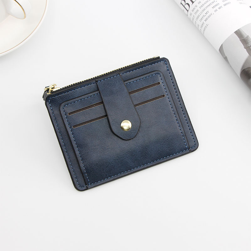 Picture of Compact Buckle Small Card Holder Women's Wallet Short Ultra-Thin Mini Driver's License Card Holder Multi-Function Card Slot Credit Card Holder