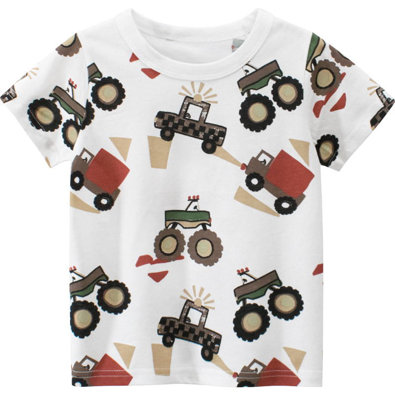 Picture of 27Kids Brand Kidsren's Clothing Wholesale 2025 Summer New Korean Style Kidsren's Car Short-Sleeved T-Shirt Dropshipping Ins