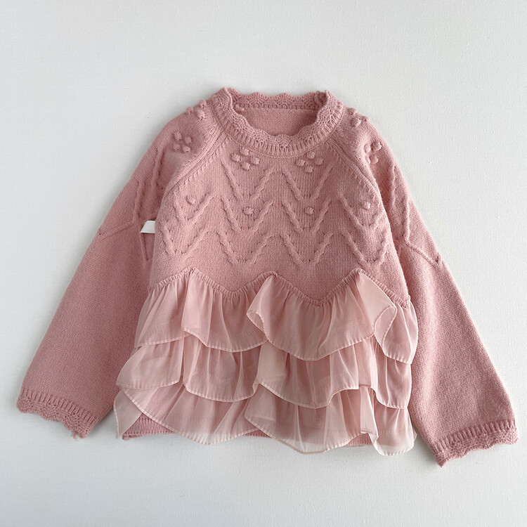 Picture of Medium and large children's clothing baby girls' thickened sweater sweater sweater children's clothing girls' pullover sweater children's sweater western style