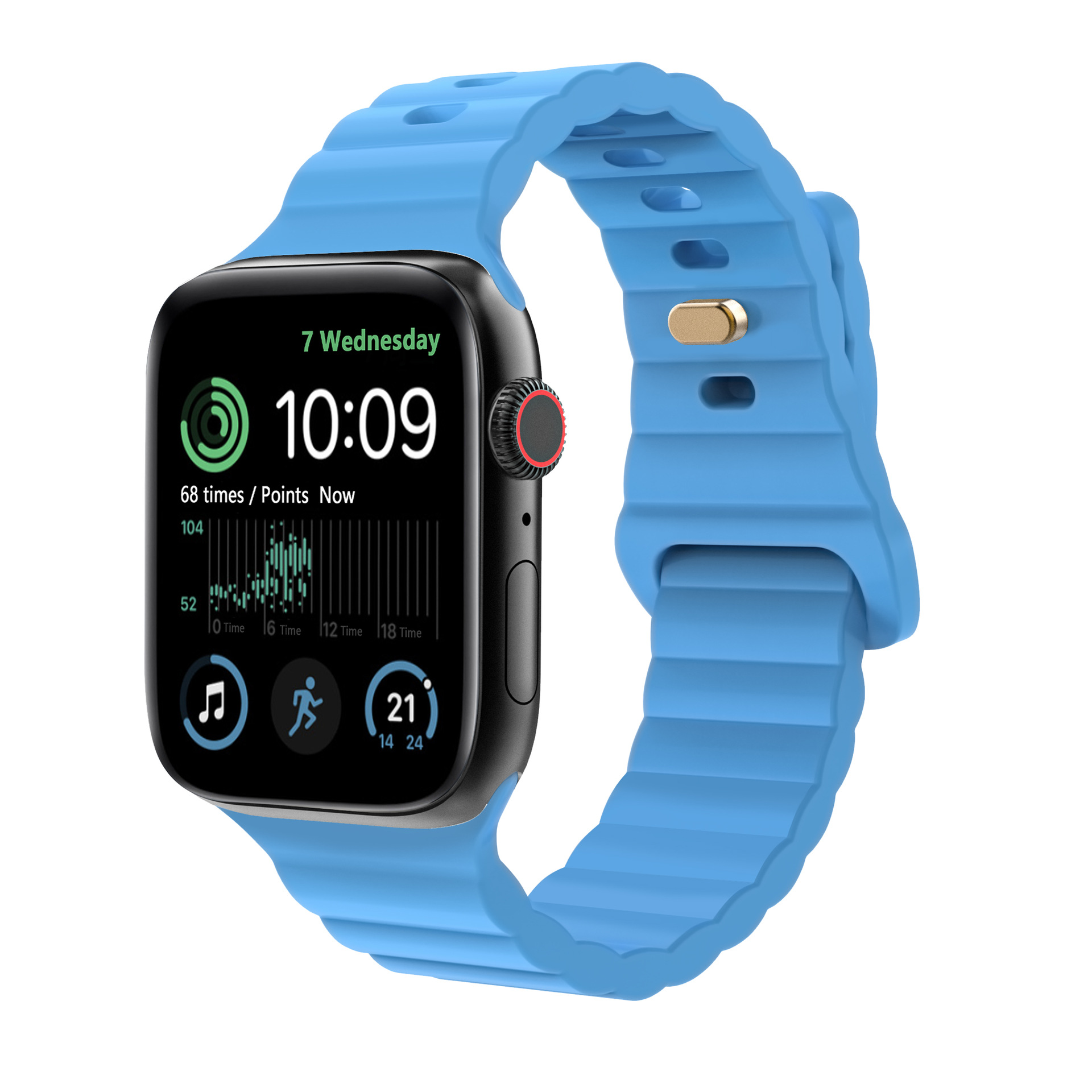 Picture of For Apple Watch iwatch1087654 Silicone Strap applewatch9 Lightning Buckle Wave Pattern Solid Color