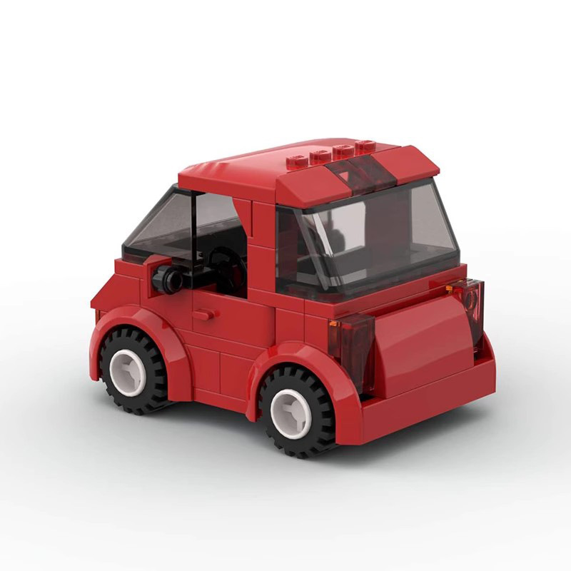 Picture of Red super cute small car MOC compatible with Lego building blocks domestic small particles suit car creative assembling gift