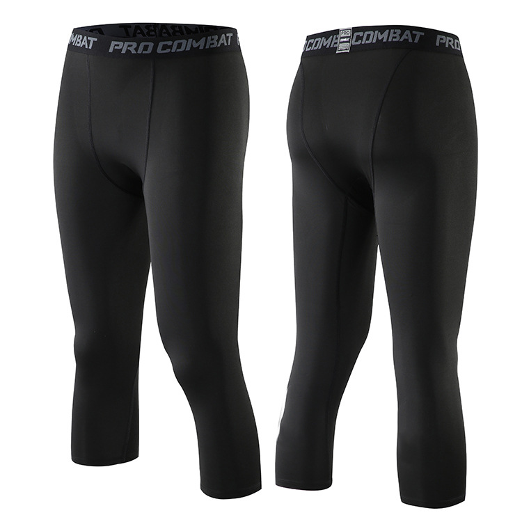 Picture of Men's Fitness sports tights basketball cropped leggings quick-drying breathable high elastic training bodybuilding running pants