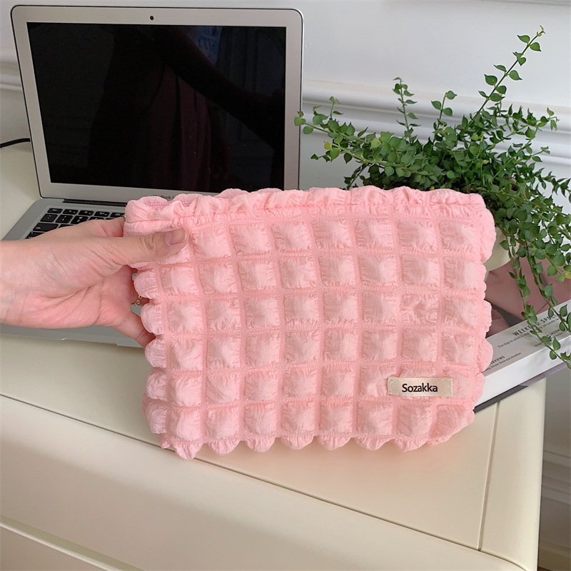 Picture of Cosmetic Bag high-looking bubble cloud large capacity cosmetic bag canvas cosmetic storage travel wash bag