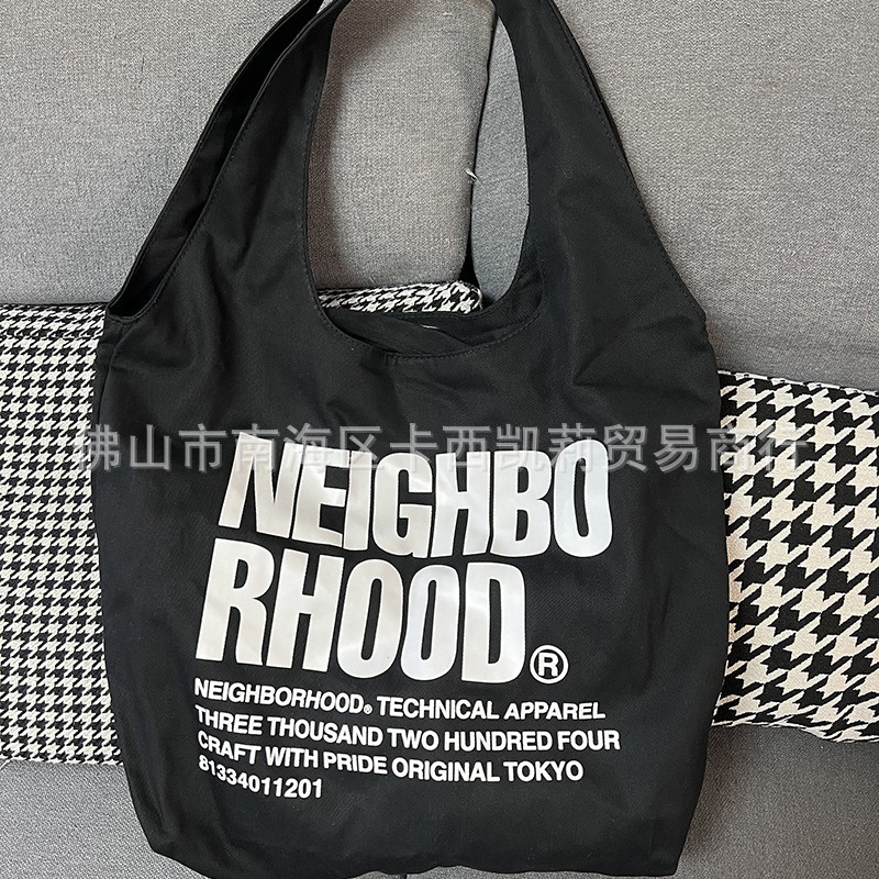 Picture of Cross-border Japanese 2025 Trendy NBHD Letter Printing Tote Shoulder Canvas Bag Hand Satchel