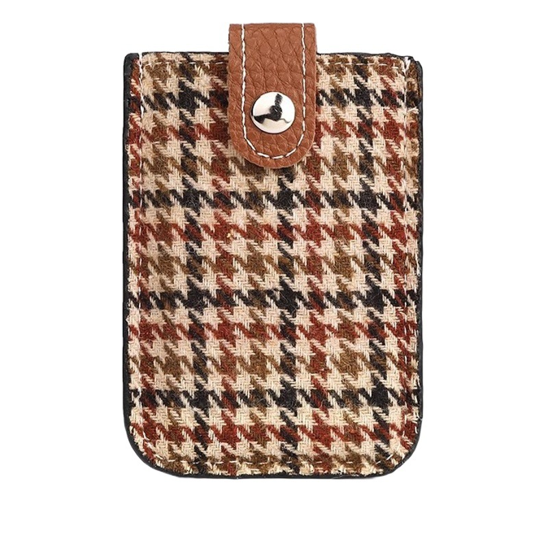 Houndstooth Card Holder One-Piece Female Compact Ultra-Thin Niche Design Card Holder Id Card Holder Bank Card Wallet