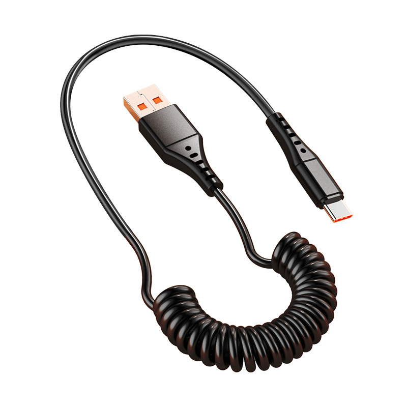 Picture of 6A Super Fast Charge 120W Applicable to Huawei Apple OP Xiaomi Car Data Cable Telescopic Flash Charge Android Type-c
