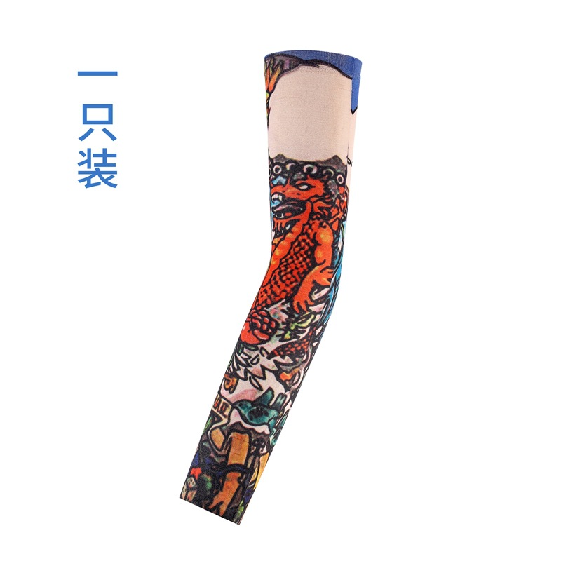 Picture of Outdoor Sleeve Tattoo Sleeve Seamless Men's and Women's Flower Arm Riding Sunscreen Sleeve Tattoo Arm Gifts