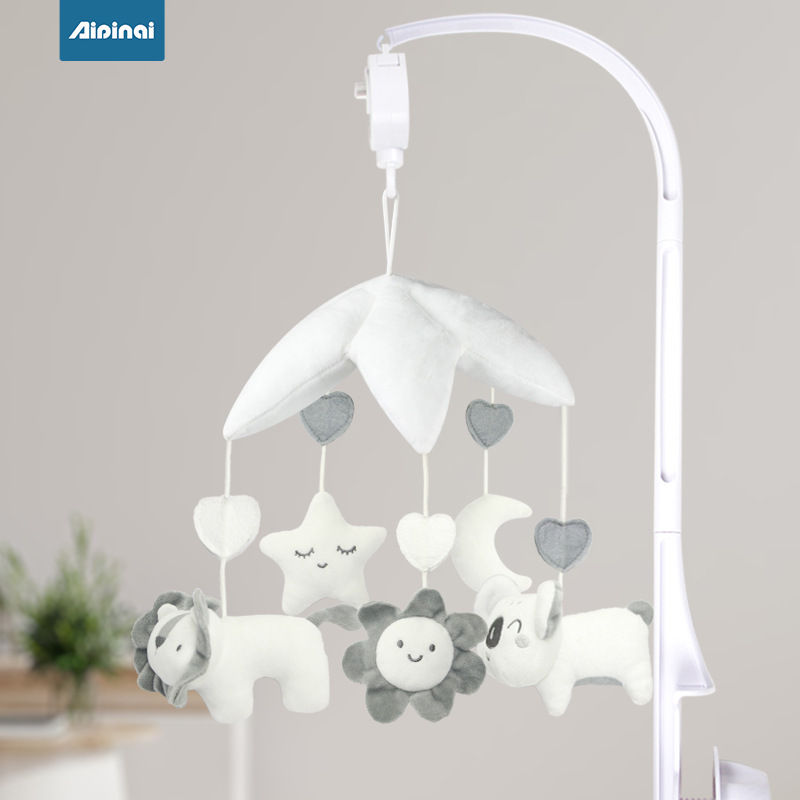 Picture of Newborn Bedside Rattle Baby Carriage Rotating Music Bed Hanging Bed Bell Baby Soothing Pendant Hanging Doll