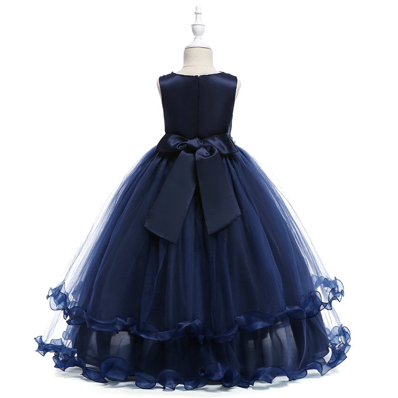 Picture of Foreign Trade New European and American Cross-border Children's Princess Dress Embroidered Coconut Tree Wedding Mesh Dress bbchildren