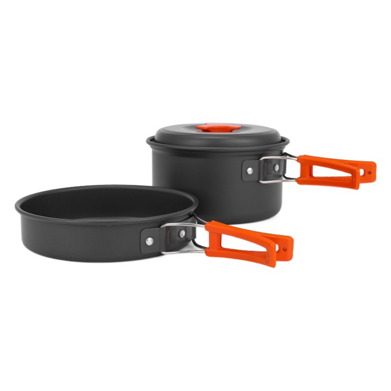 Cross-border Outdoor 1-2 People Camping Picnic Stove Set Pot Portable Picnic Non-stick Pot DS-200