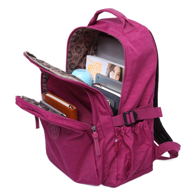 All-Match Fashion Backpack Practical Travel Bag New Washed Nylon Backpack Schoolbag for Boys and Girls