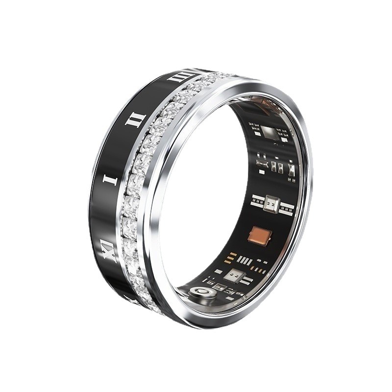 Picture of V2 diamond smart ring titanium steel ring men's and women's personalized wedding ring jewelry bluetooth waterproof step sleep heart rate