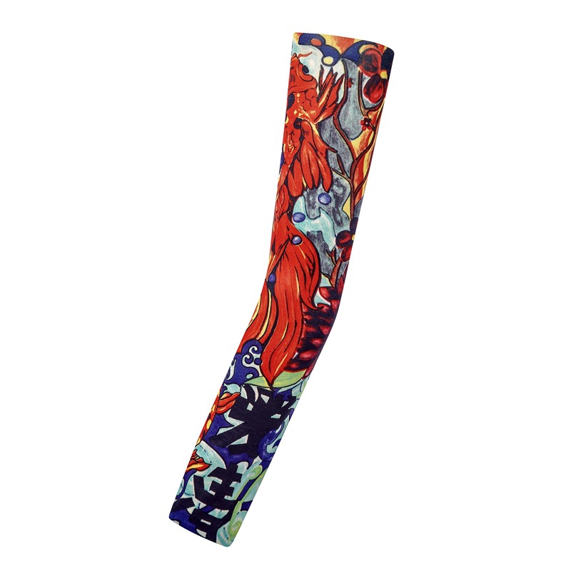 Picture of Outdoor Sleeve Tattoo Sleeve Seamless Men's and Women's Flower Arm Riding Sunscreen Sleeve Tattoo Arm Gifts
