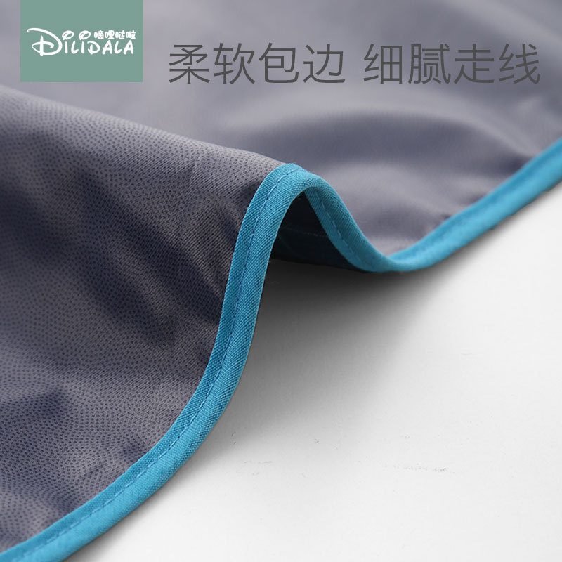 Picture of Adult Pure Cotton Plaid Bib Dining Bib Adult Double-Sided Food Bucket Elderly Adult Slippery Bucket Waterproof