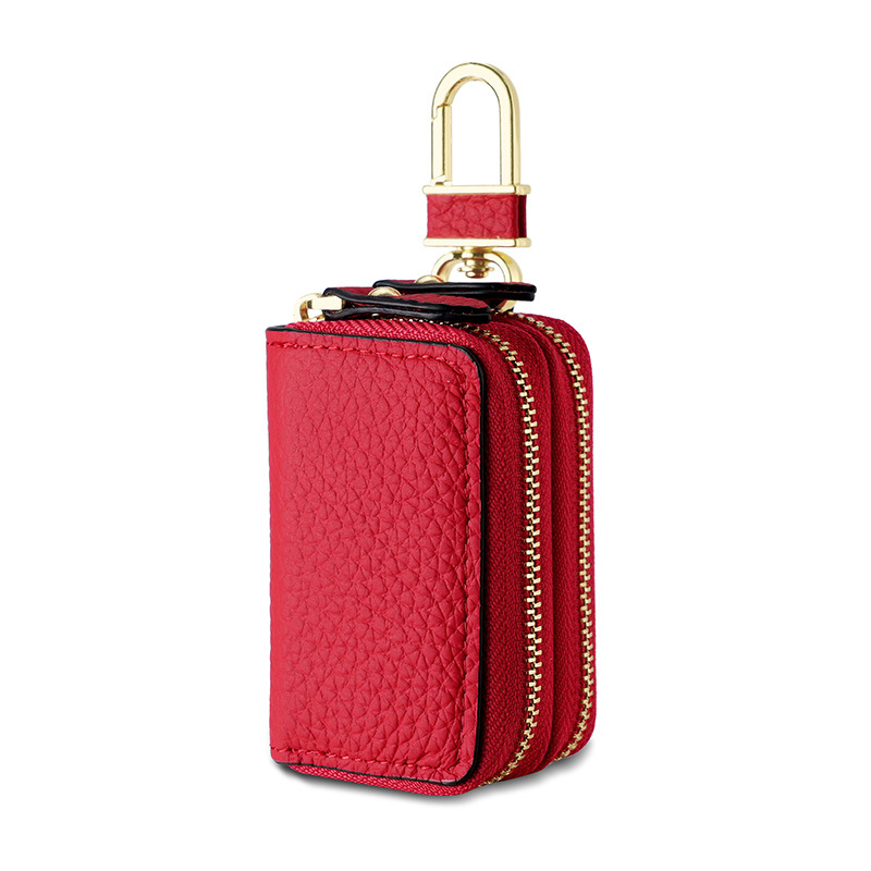 Picture of New double-layer key bag leather car key cover men's and women's first layer cowhide key bag copper hardware key chain