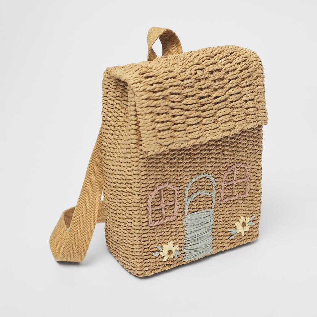 Children's Backpack Girl's Straw Bag Student's Bag New Children's Bag Cute Small House Woven Backpack Mini