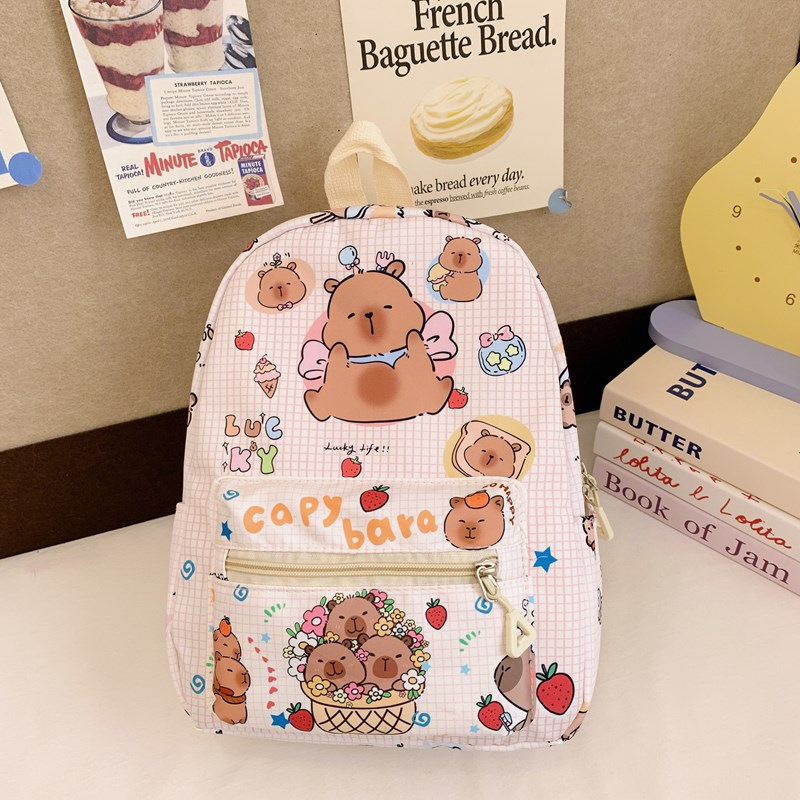 Picture of Cartoon Cute Large Capacity Kindergarten Backpack Children's Schoolbag Primary School Student Cartoon Bear Print Nylon Backpack