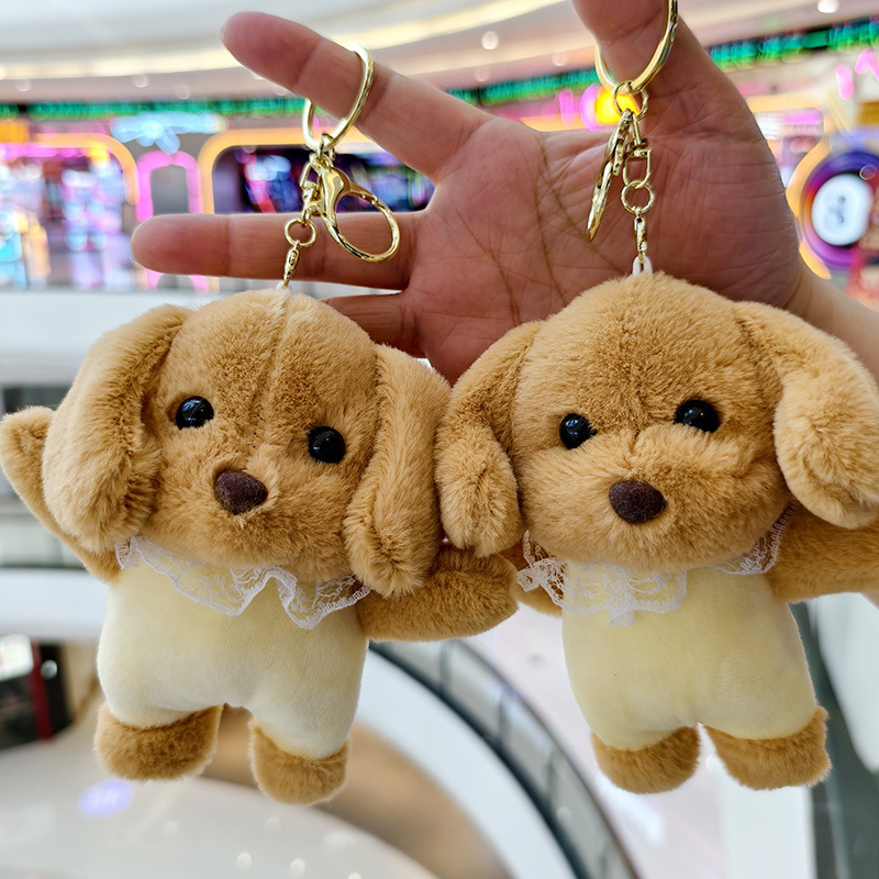 Cute Poodle Plush Doll Small Pendant Keychain Bag Hanging Decoration Creative Dog Doll Doll Machine Gift