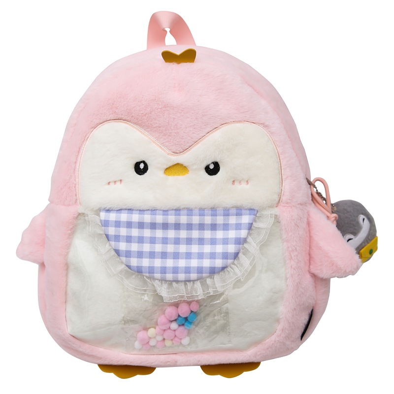 Picture of Plush cute cartoon doll penguin doll shoulder bag children's fashion fashion shoulder back a replacement