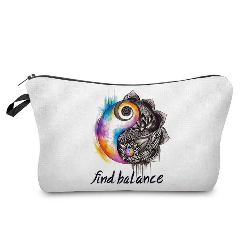 Picture of Factory Direct geometric printing cosmetic bag simple pattern wash bag portable travel cosmetics storage bag