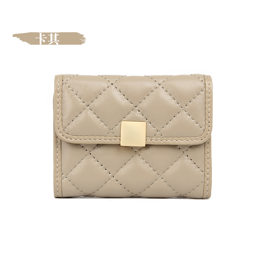 Picture of New simple sheepskin RFID anti-theft brush organ card holder multi-card position large capacity leather card holder ID card holder for women