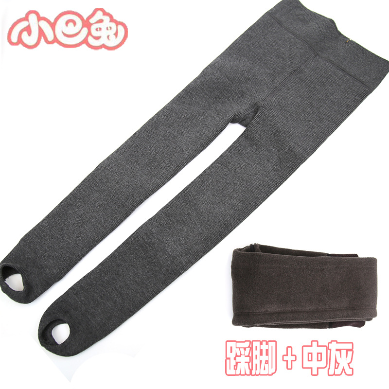 Picture of Xiaoba Rabbit Winter Thickened Girl's Children's Leggings Cotton Vertical Strip Warm Foot Air-Lined Velvet One-piece Pants Divided into Socks