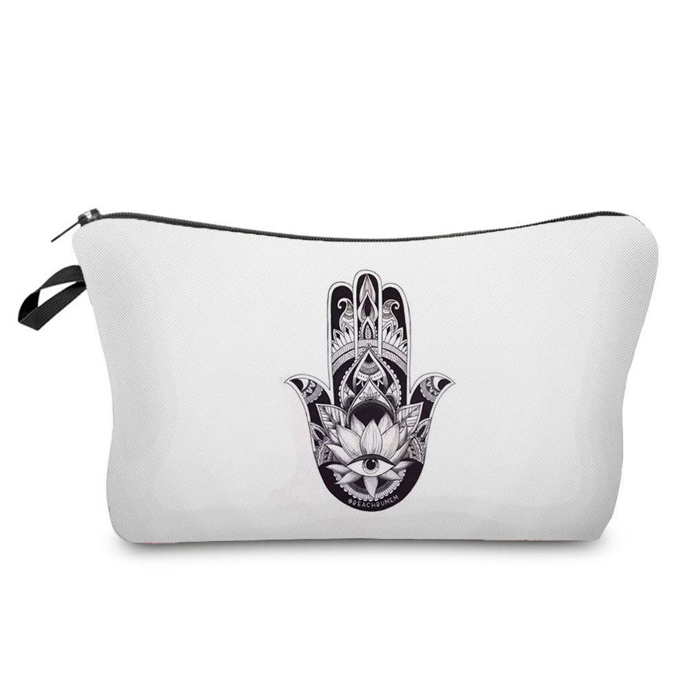 Picture of Factory Direct geometric printing cosmetic bag simple pattern wash bag portable travel cosmetics storage bag