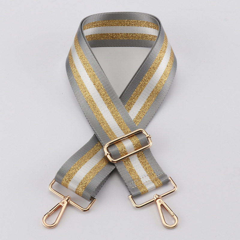 Picture of Bag shoulder strap crossbody strap adjustable widened shoulder strap gold silk jacquard bag strap