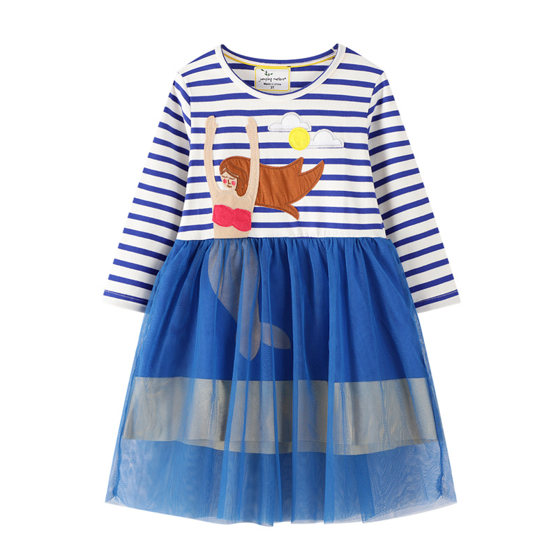Picture of Girls dress autumn new children's clothing Europe and the United States wholesale long sleeve student skirt children's skirt a generation of hair