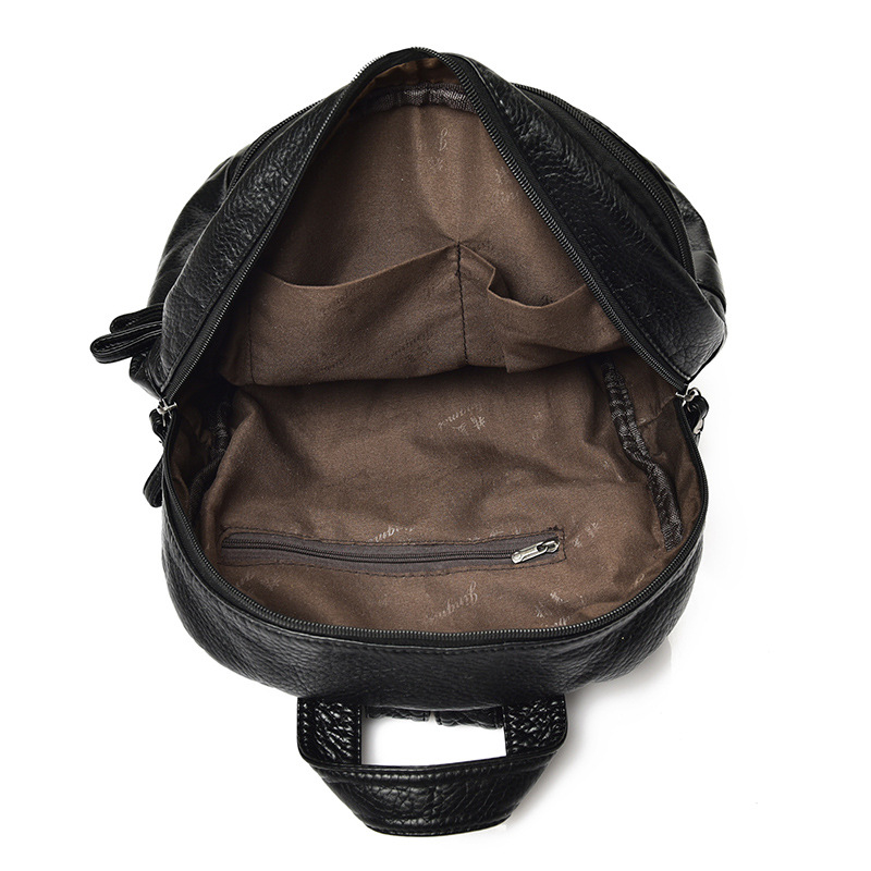 Picture of Cross-border Women's Backpack New European and American Retro Washed Soft Leather Middle-aged Fashion Backpack Large Capacity Schoolbag