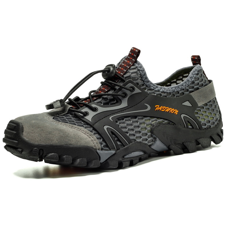 Men's Shoes Summer Cross-border Mesh Men's Breathable Hollow Outdoor Casual Wading Shoes Hiking Hiking Shoes 9321 Tracing Shoes