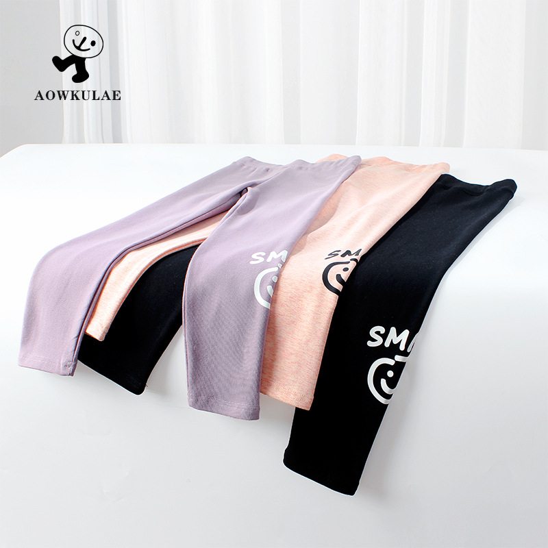 Picture of Children's Wear Spring Korean New Girls' Leggings Large Children's Cashmere Printed Shark Pants Children's Pants for Hair